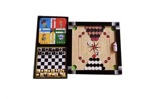 3 in 1 board games - Carrom - Ludo - Chess